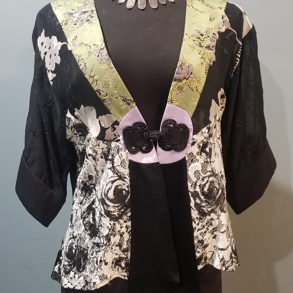 Spencer Alexis  Satin Lace Jacket